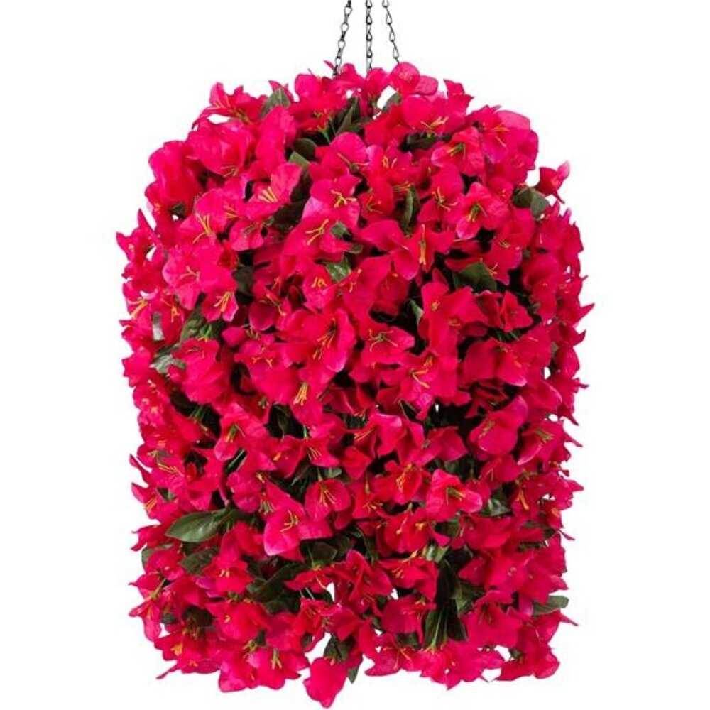 Artificial Bougainvillea Faux Flowers Plants Baskets for Outdoor Outside Summer